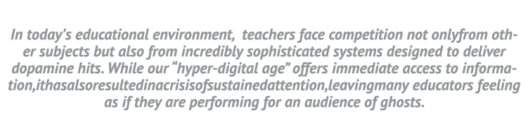 In today’s educational environment, teachers face competition not onlyfrom other subjects but also from incredibly so...