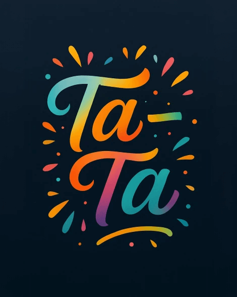 Colorful ta ta farewell card 22207